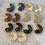 Crescent Off White 18K Gold Pearl Anti Tarnish Stud Earring Women Bulk