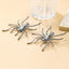 Spider Cubic Zirconia Black Big Stud Earring For Women Bulk