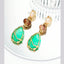 Drop Beads 18K Gold Green Brown Drop Dangler Earring For Women Bulk