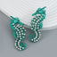 Seahorse Cubic Zirconia Silver Blue Dangler Earring For Women Bulk
