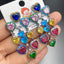 Rainbow Heart Solitaire Cubic Zirconia Multi Gemstone Silver Anti Tarnish Dangler Tassel Earring For Women