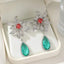 Flower Silver Plated Cubic Zirconia Anti Tarnish Copper Drop Earrings