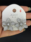 Multi Color Luxury Floral Gold Silver Cubic Zirconia Stud Earrings