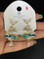 Green Blue Dolphin Wave Gold Silver Cubic Zirconia Copper Drop Earring Bulk