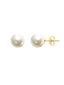 Elegant Round White Rose Silver Gold Pearl Brass Stud Earrings Bulk