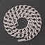 Thick Heavy Punk Chunky Curb Cuban Hip Hop Iced Out Rhinestone Silver Chain Men