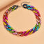 Curb Multicolour 18K Gold Acrylic Anti Tarnish Necklace Chain Bulk