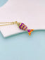 Multi Color Fish Gold Plated Enamel Copper Pendant Chain Women Bulk