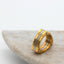 Two Tone Triangle Gold Silver Stainless Steel Anti Tarnish Ring Bulk