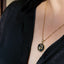 Moon Star Cubic Zirconia Black 18K Gold Stainless Steel Anti Tarnish Necklace Pendant Chain For Women