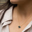 Heart Crystal Black 18K Gold Stainless Steel Anti Tarnish Necklace Pendant Chain For Women