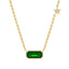 Emerald Rectangular Star Rose Silver Gold CZ Brass Pendant Chain Bulk