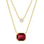 Emerald Cut Layered Rose Silver Yellow Gold CZ Brass Pendant Chain Bulk