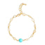Luxury Turquoise Rose Silver Gold Anti Tarnish Brass Bracelet Wholesale