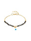 Designer Evil Eye Charm Black Beads Rose Silver Gold Brass Bracelet Bulk