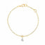 Minimalist Chain Teardrop Rose Silver Gold Plated CZ Brass Anklets Bulk