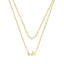 Delicate Layered Chain Bird Rose Silver Gold CZ Brass Necklace Bulk