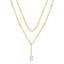 Delicate Two-Layer Rose Silver Gold CZ Anti Tarnish Brass Necklace Bulk
