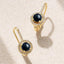 Black Coral Stone Rose Silver Gold Plated CZ Brass Hoop Earrings Bulk