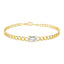 Emerald Cut Rose Silver Gold Plated CZ Anti Tarnish Brass Bracelet Bulk