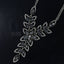Party Floral Black Crystal CZ Silver Plated Necklace Bulk