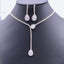 Pear Drop Solitaire CZ 18K Gold Anti Tarnish Necklace Earring Set Bulk