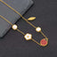 ladybird Stainless Steel Mother Of Pearl White Red 18K Gold Anti Tarnish Pendant Chain For Women