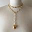 Heart Pearl 18K Gold White Anti Tarnish Long Y Necklace For Women