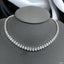 Oval Solitaire Silver Cubic Zirconia Chain Necklace For Women