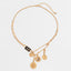 Sun Moon Gold Black CZ Enamel Anti Tarnish Link Chain Necklace Bulk