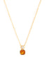 Orange Elegant Square Cut Rose Silver Gold CZ Brass Necklace Wholesale