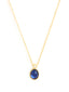Stylish Oval Blue Rose Silver Gold CZ Anti Tarnish Brass Necklace Bulk
