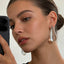 Minimalist Teardrop Transparent Silver Plated Crystal Drop Earrings Bulk