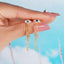 Gold Silver Evil Eye Hamsa Chain Cubic Zirconia Copper Drop Earrings Bulk