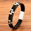 Layer Black Brown Blue Silver Leather Stainless Steel Bracelet Bulk