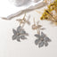 Flower Leaf 18K Gold Silver CZ Anti Tarnish Dangler Earring Bulk