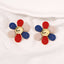 Rainbow Pearl Multi Rhinestone 18K Gold Stud Anti Tarnish Earring Bulk