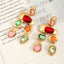 Multi Color Gold Plated Cubic Zirconia Dangler Earrings Bulk
