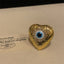 Heart Evil Eye 18K Gold Cubic Zirconia Adjustable Ring For Women Bulk
