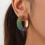 Rainbow Crystal Gold Multi Anti Tarnish Hoop Dangler Earring Bulk