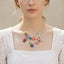 Multi Color Layered Charm Gold Enamel Necklace For Women