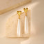 Bulk Heart Gold Pearl Anti Tarnish Stainless Steel Dangler Earrings