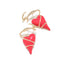 Red Pink Heart Gold Enamel Dangler Earrings For Women Bulk