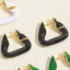 Colorful Geometric Triangle 18K Gold Hoop Earring For Women Bulk