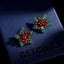 Floral Star Flower Black Green Pink Cubic Zirconia Crystal Anti Tarnish Stud Earring For Women