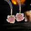 Flower CZ Crystal 18K Gold Pink Anti Tarnish Dangler Hoop Earring Bulk