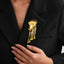Vintage Artistic Face Style Gold Plated Beads Brooch For Women Bulk