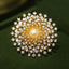 Designer Round Floral Gold Silver Plated CZ Pearl Copper Brooch Bulk