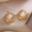 Glossy 18K Gold Anti Tarnish Dual Layer Anti Tarnish Hoop Earring Bulk