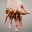Molded Finger Yellow Gold Plated Rhinestone Crystal Adjustable Ring Bulk
